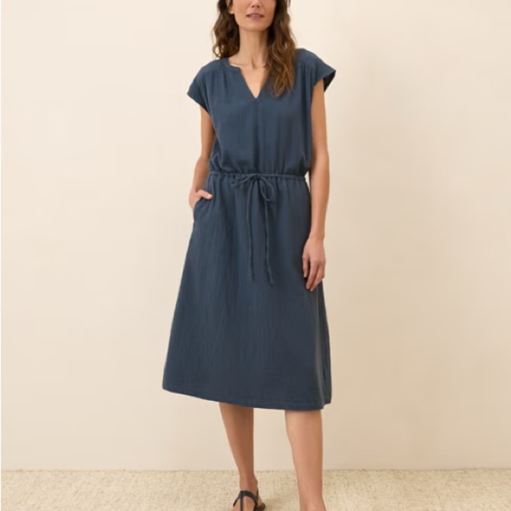 Pact Navy Midi Dress